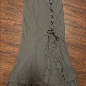 Grey Steampunk Victorian Ruffle Skirt